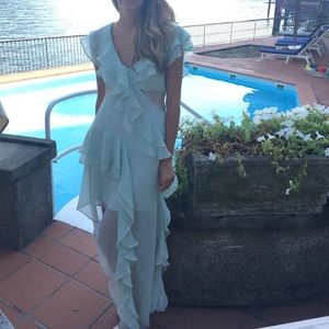Seafoam Green romantic chiffon dress